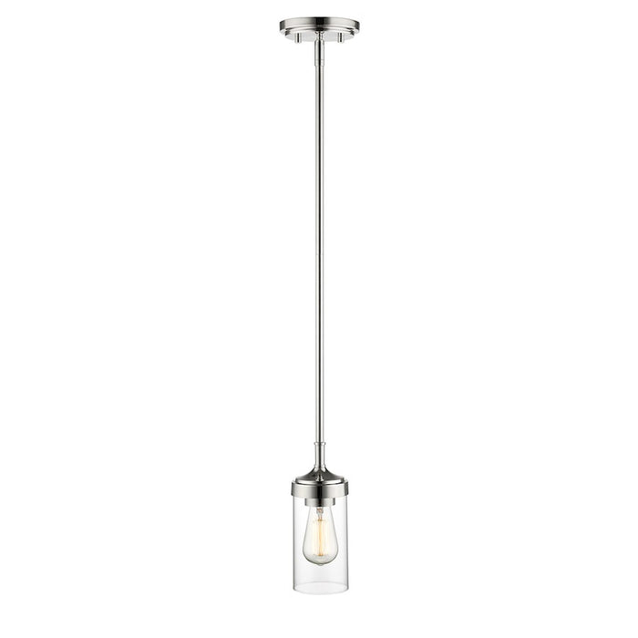 Z-Lite Calliope 1 Light Mini Pendant, Polished Nickel - 617MP-PN