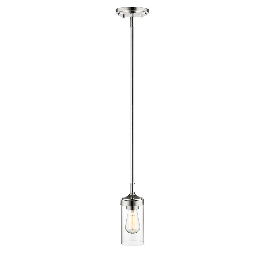 Z-Lite Calliope 1 Light Mini Pendant, Polished Nickel - 617MP-PN