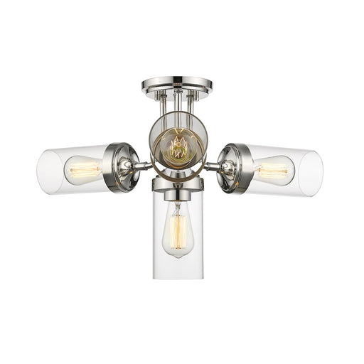 Z-Lite Calliope 4 Light Semi Flush Mount, Polished Nickel - 617SF-PN