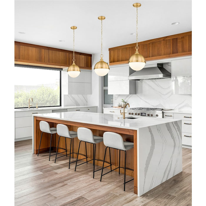 Z-Lite Peyton 2 Light 15" Pendant, Classic Brass/Classic Brass