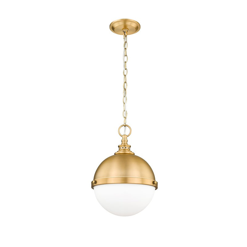 Z-Lite Peyton 2 Light 15" Pendant, Classic Brass/Classic Brass