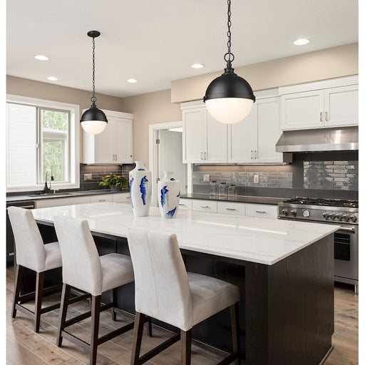 Z-Lite Peyton 2 Light 15" Pendant, Matte Black/Matte Black