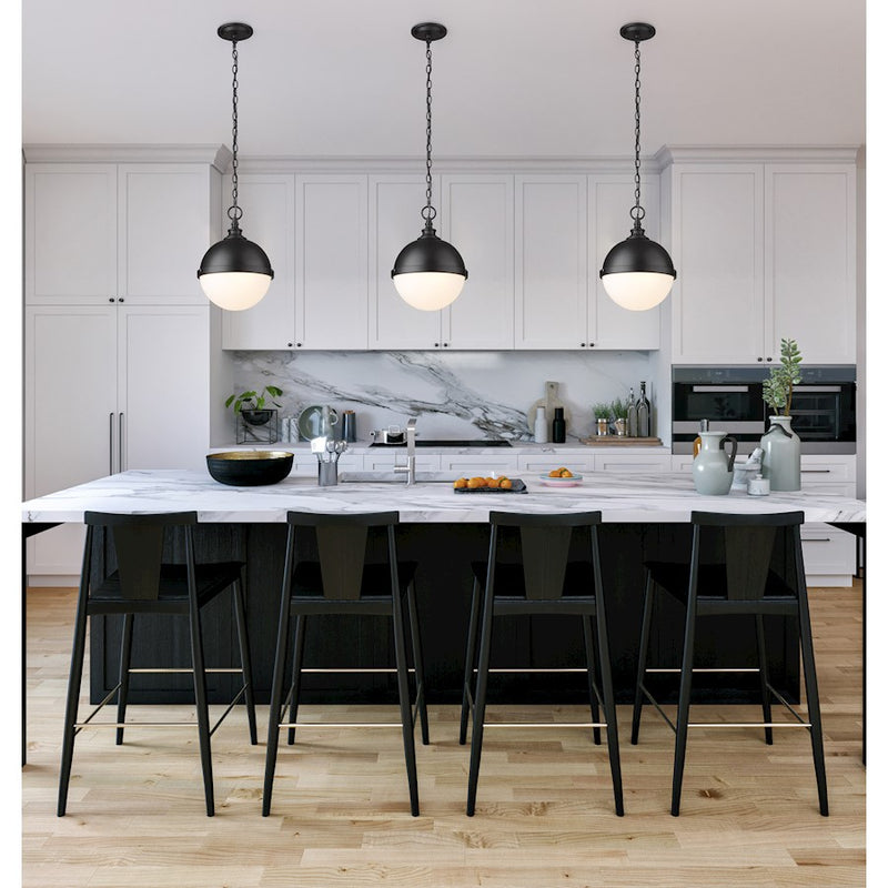 Z-Lite Peyton 2 Light 15" Pendant, Matte Black/Matte Black