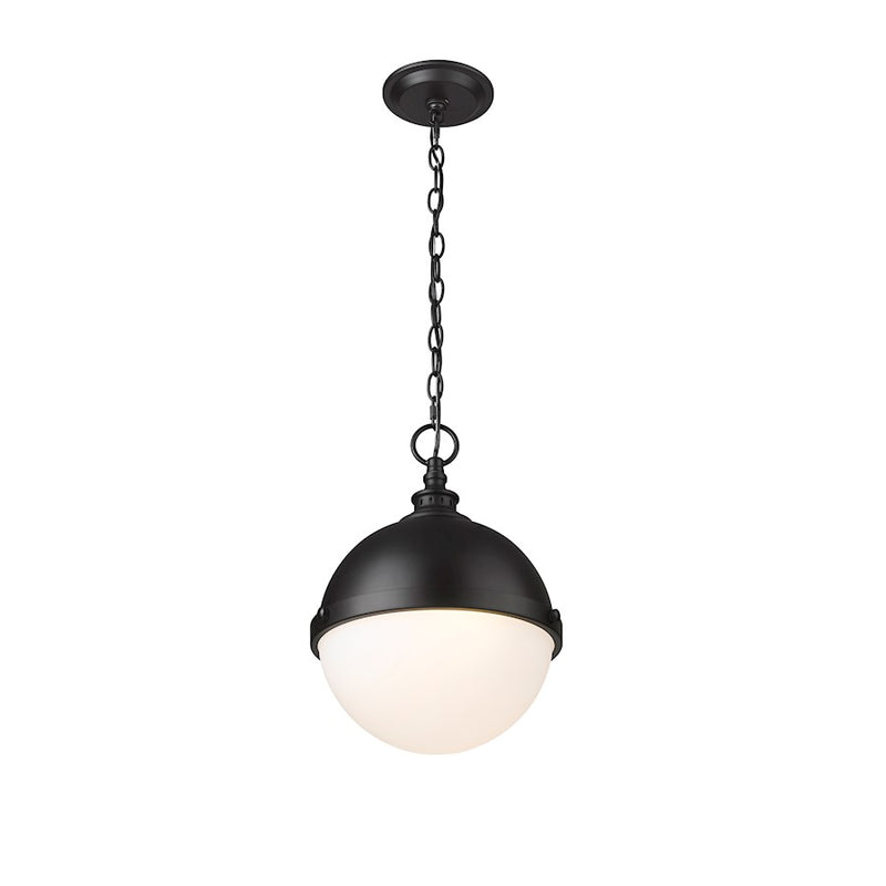 Z-Lite Peyton 2 Light 15" Pendant, Matte Black/Matte Black