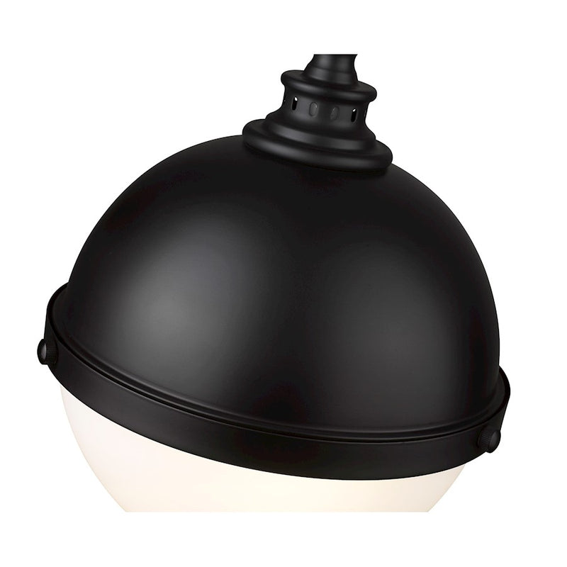 Z-Lite Peyton 2 Light 15" Pendant, Matte Black/Matte Black