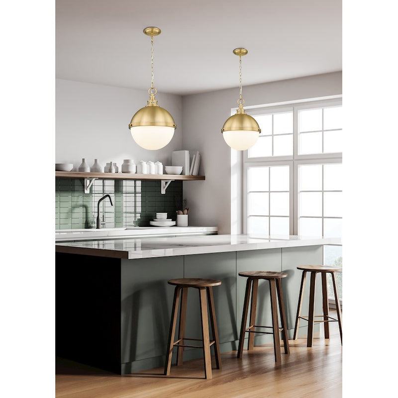 Z-Lite Peyton 2 Light 18.5" Pendant, Classic Brass/Classic Brass