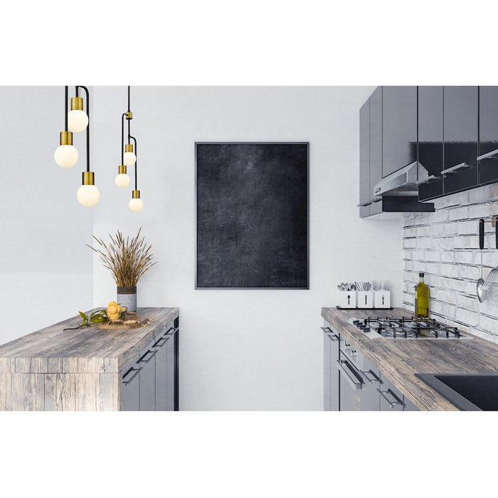 Z-Lite Neutra 3 Light 29.5" Chandelier, Black/Foundry Brass/Opal