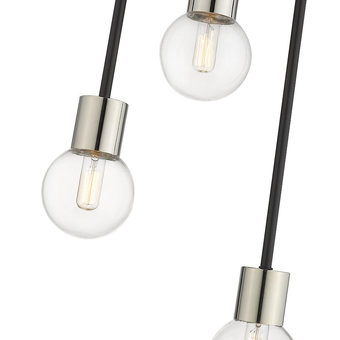 Z-Lite Neutra 3 Light 29" Chandelier, Black/Polished Nickel/Clear