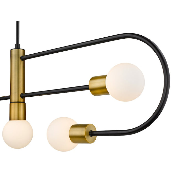 Z-Lite Neutra 5 Light 14" Island/Billiard, Black/Brass/Opal