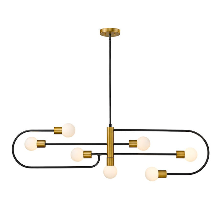 Z-Lite Neutra 7 Light 16" Island/Billiard, Black/Brass/Opal