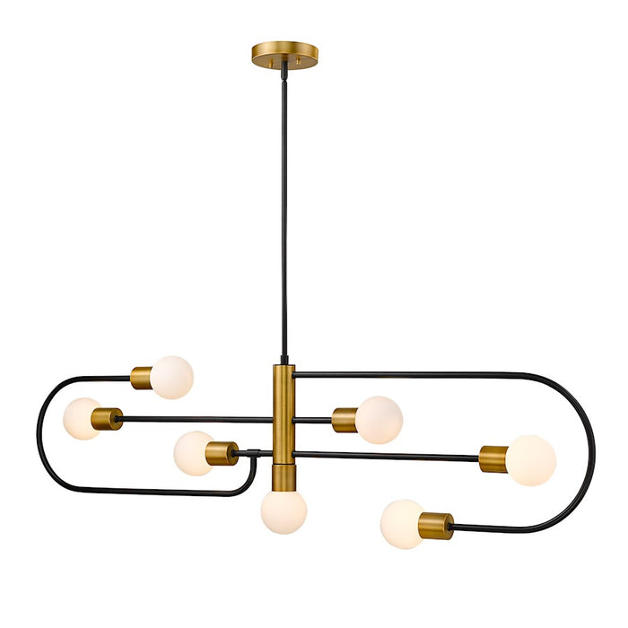 Z-Lite Neutra 7 Light 16" Island/Billiard, Black/Brass/Opal
