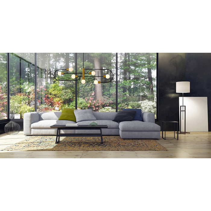 Z-Lite Neutra 7 Light 16" Island/Billiard, Black/Brass/Opal