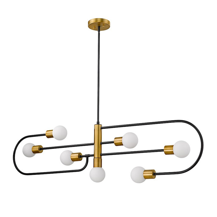 Z-Lite Neutra 7 Light 16" Island/Billiard, Black/Brass/Opal