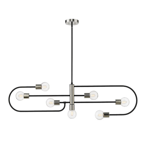 Z-Lite Neutra 7 Light 16" Island/Billiard, Black/Nickel/Clear