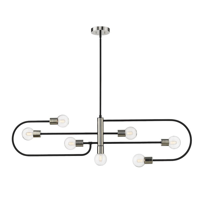 Z-Lite Neutra 7 Light 16" Island/Billiard, Black/Nickel/Clear
