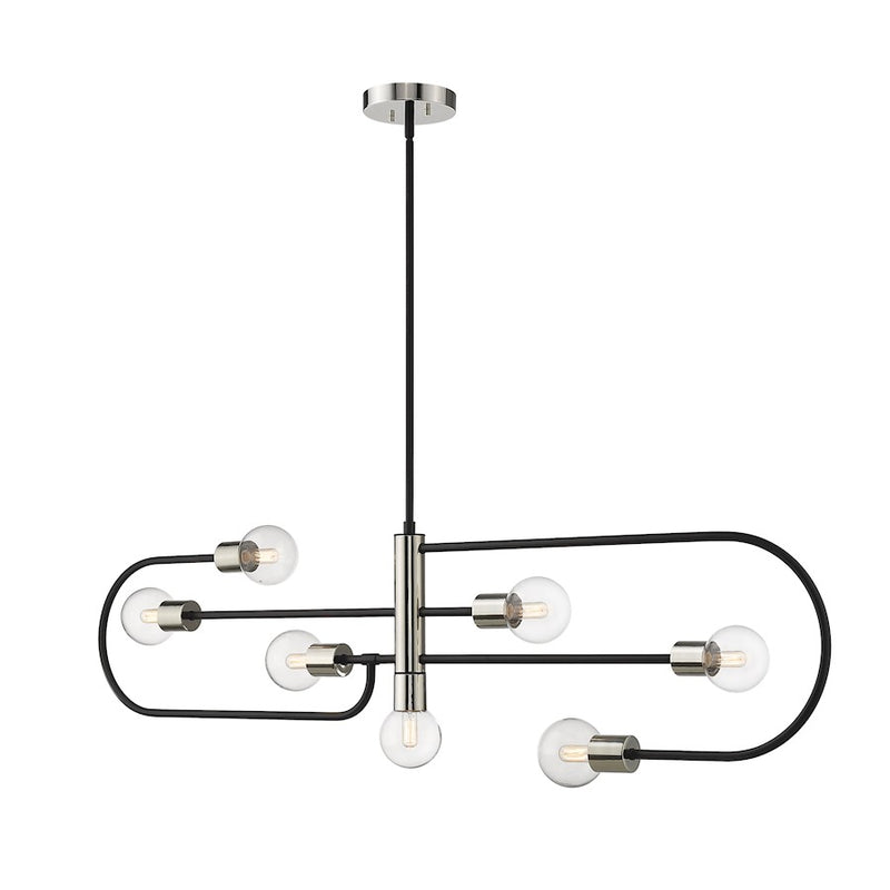 Z-Lite Neutra 7 Light 16" Island/Billiard, Black/Nickel/Clear