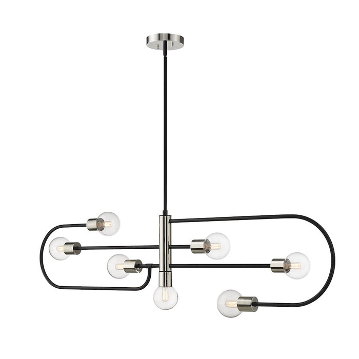 Z-Lite Neutra 7 Light 16" Island/Billiard, Black/Nickel/Clear