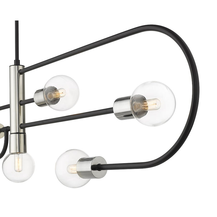 Z-Lite Neutra 7 Light 16" Island/Billiard, Black/Nickel/Clear