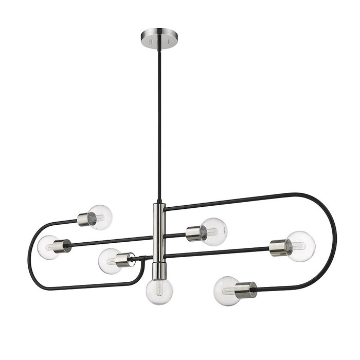 Z-Lite Neutra 7 Light 16" Island/Billiard, Black/Nickel/Clear