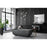 Z-Lite Neutra 7 Light 42" Chandelier, Black/Polished Nickel/Clear
