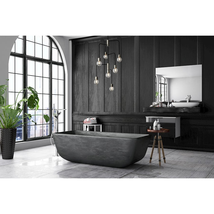 Z-Lite Neutra 7 Light 42" Chandelier, Black/Polished Nickel/Clear