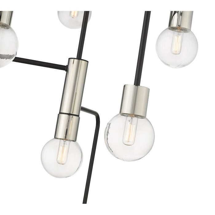 Z-Lite Neutra 7 Light 42" Chandelier, Black/Polished Nickel/Clear