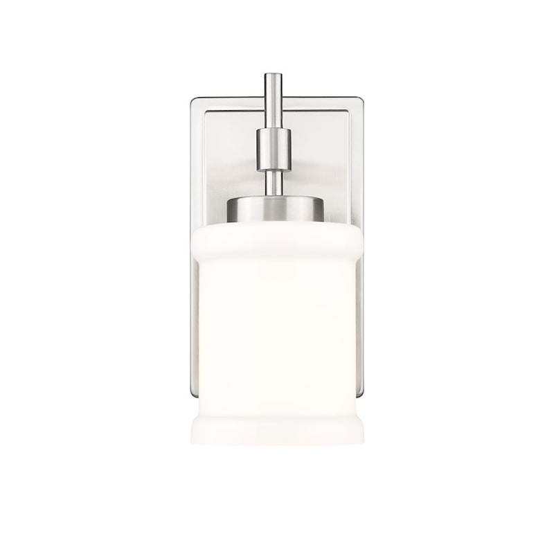 Z-Lite Cadoc 1 Light 4.5" Wall Sconce, Brushed Nickel/Gloss Opal