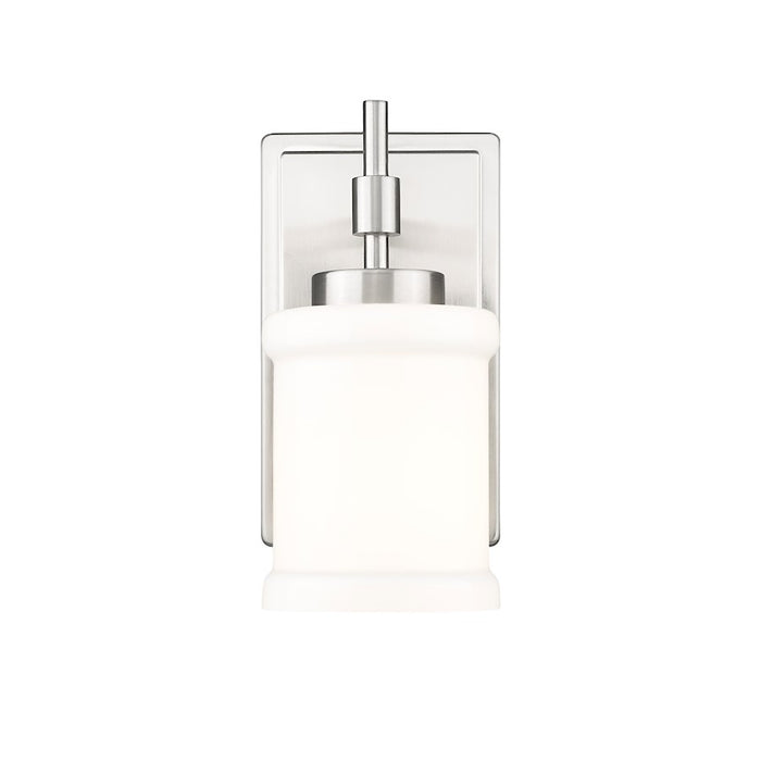 Z-Lite Cadoc 1 Light 4.5" Wall Sconce, Brushed Nickel/Gloss Opal