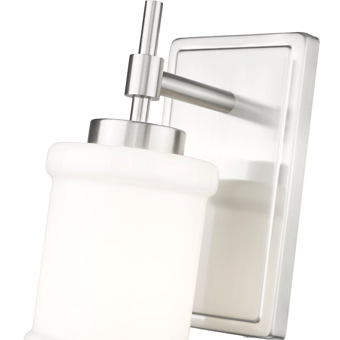 Z-Lite Cadoc 1 Light 4.5" Wall Sconce, Brushed Nickel/Gloss Opal