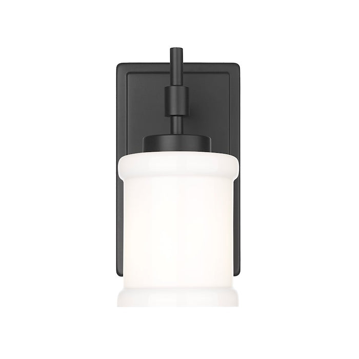 Z-Lite Cadoc 1 Light 4.5" Wall Sconce, Matte Black/Gloss Opal