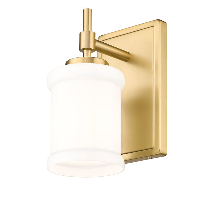 Z-Lite Cadoc 1 Light 4.5" Wall Sconce, Modern Gold/Gloss Opal