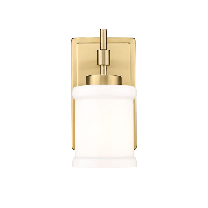 Z-Lite Cadoc 1 Light 4.5" Wall Sconce, Modern Gold/Gloss Opal