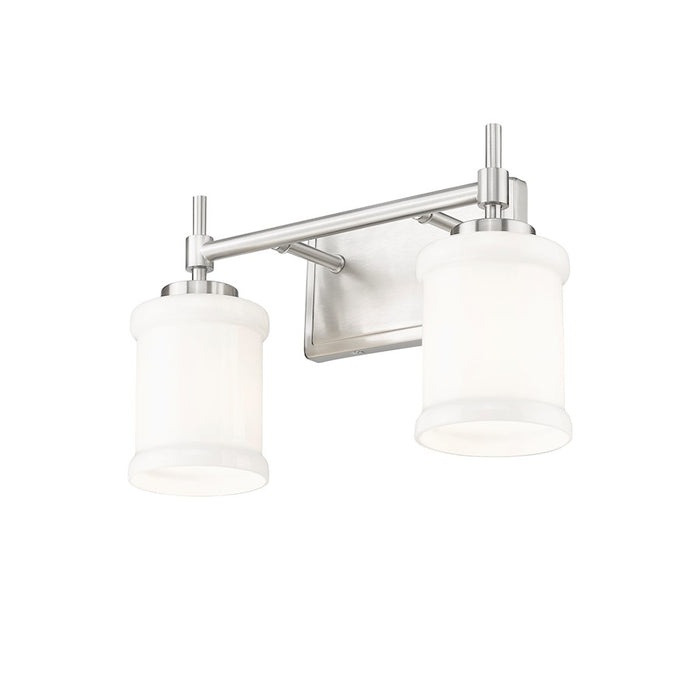 Z-Lite Cadoc 2 Light 15" Vanity, Brushed Nickel/Gloss Opal