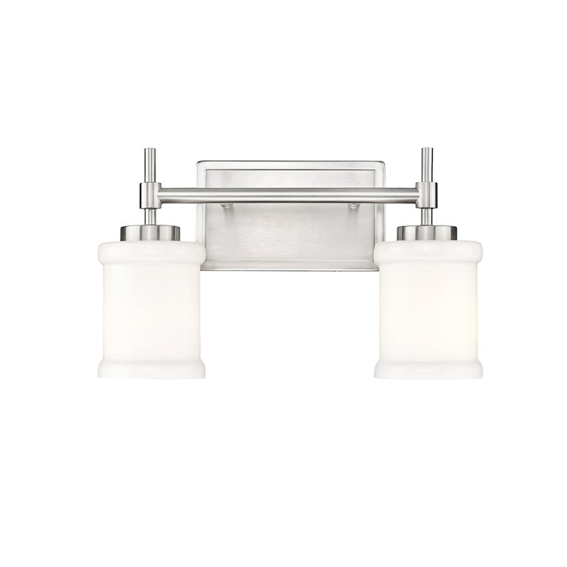 Z-Lite Cadoc 2 Light 15" Vanity, Brushed Nickel/Gloss Opal