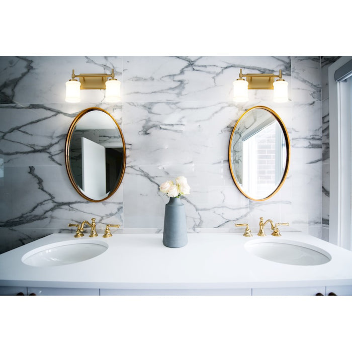 Z-Lite Cadoc 2 Light 15" Vanity, Modern Gold/Gloss Opal