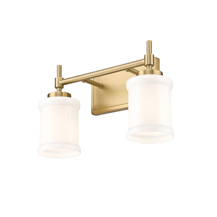 Z-Lite Cadoc 2 Light 15" Vanity, Modern Gold/Gloss Opal