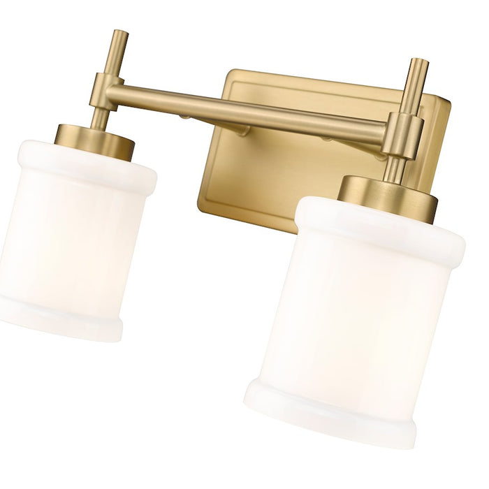 Z-Lite Cadoc 2 Light 15" Vanity, Modern Gold/Gloss Opal