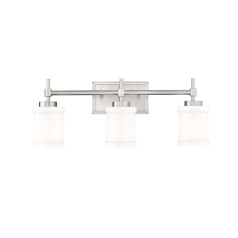 Z-Lite Cadoc 3 Light 23.5" Vanity, Brushed Nickel/Gloss Opal