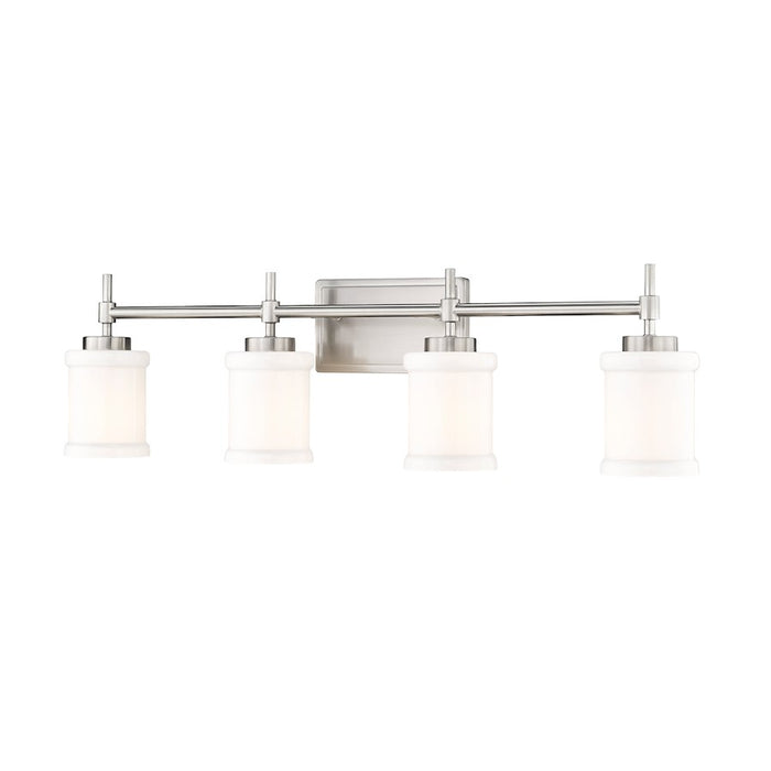 Z-Lite Cadoc 4 Light 31.5" Vanity, Brushed Nickel/Gloss Opal - 622-4V-BN