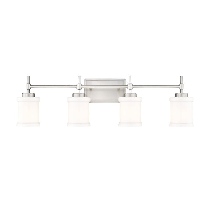 Z-Lite Cadoc 4 Light 31.5" Vanity, Brushed Nickel/Gloss Opal