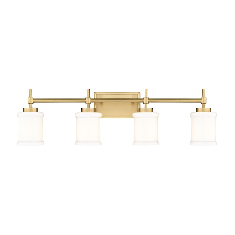 Z-Lite Cadoc 4 Light 31.5" Vanity, Modern Gold/Gloss Opal