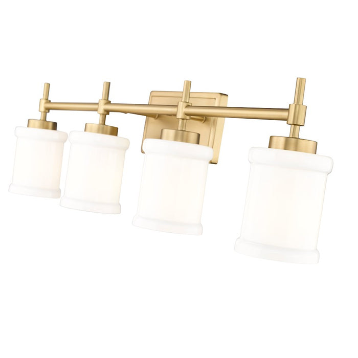 Z-Lite Cadoc 4 Light 31.5" Vanity, Modern Gold/Gloss Opal