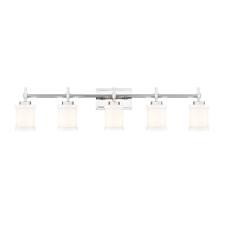 Z-Lite Cadoc 5 Light 40.5" Vanity, Chrome/Gloss Opal