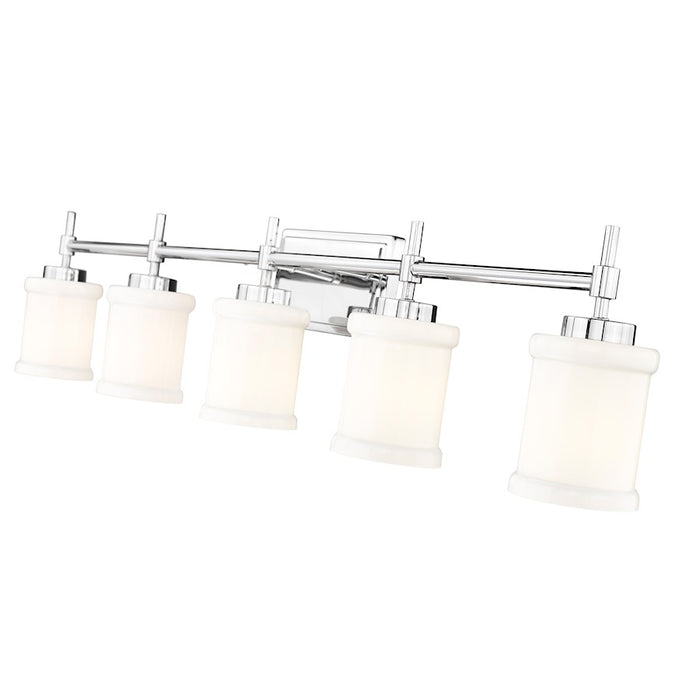 Z-Lite Cadoc 5 Light 40.5" Vanity, Chrome/Gloss Opal