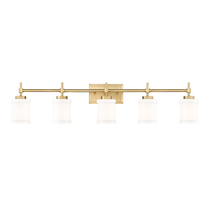 Z-Lite Cadoc 5 Light 40.5" Vanity, Modern Gold/Gloss Opal