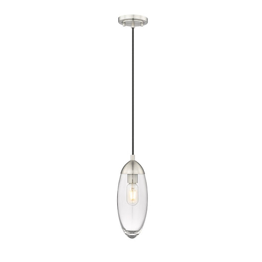 Z-Lite Arden 1 Light Pendant, Brushed Nickel/Clear - 651P-BN