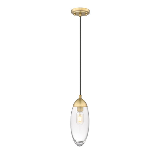 Z-Lite Arden 1 Light Pendant, Rubbed Brass/Clear - 651P-RB