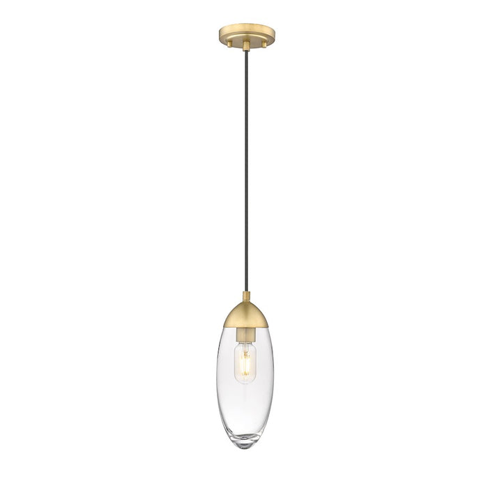 Z-Lite Arden 1 Light Pendant, Rubbed Brass/Clear - 651P-RB