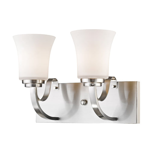 Z-Lite Halliwell 2 Light Vanity, Brushed Nickel, Matte Opal - 7000-2V-BN