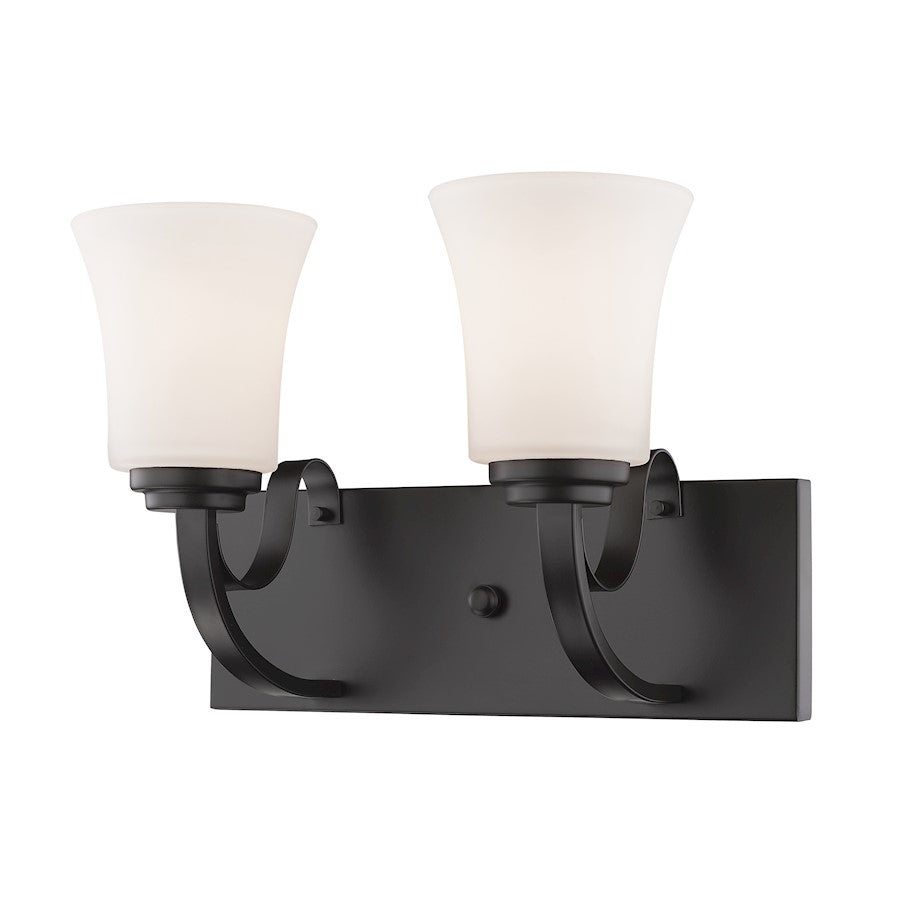 Z-Lite Halliwell 2 Light Vanity, Bronze, Matte Opal - 7000-2V-BRZ
